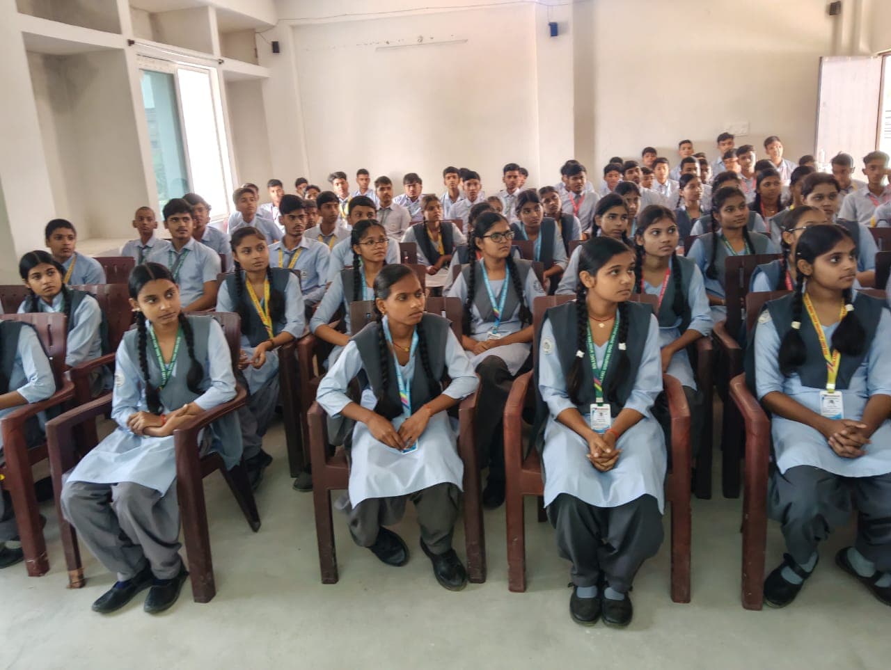 Middle school students in assembly